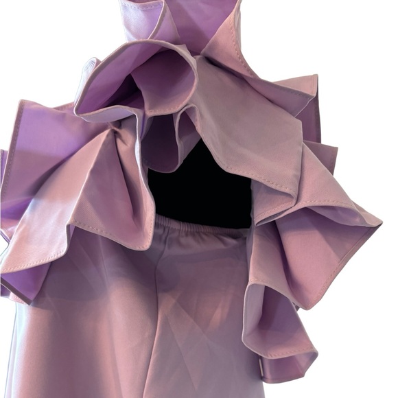Lavender Full Ruffle Stretch Top - Picture 7 of 8